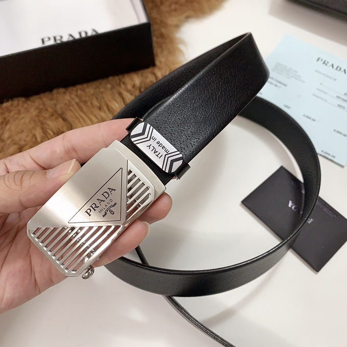 最高級プラダスーパーコピー プラダベルトコピー PRADA サフィアーノレザー ベルト 2025年新作 ブラック 2515698 シルバー金具 - 画像 (6)