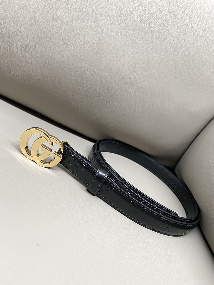 グッチ ベルト レディース 2025年新作 GUCCI グッチ ベルト レディース アウトレット 2515794 ブラック 本革 ゴールド金具 - 画像 (5)