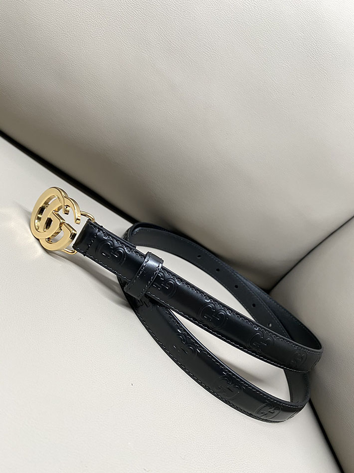 グッチ ベルト レディース 2025年新作 GUCCI グッチ ベルト レディース アウトレット 2515794 ブラック 本革 ゴールド金具 - 画像 (4)