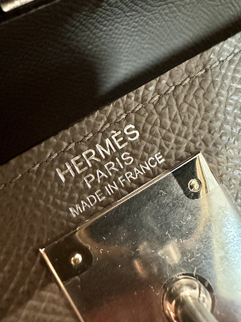 エルメス HERMES ケリー28 外縫い エタン ヴォーエプソン シルバー金具 2412865 エルメスケリー風バッグ - 画像 (7)