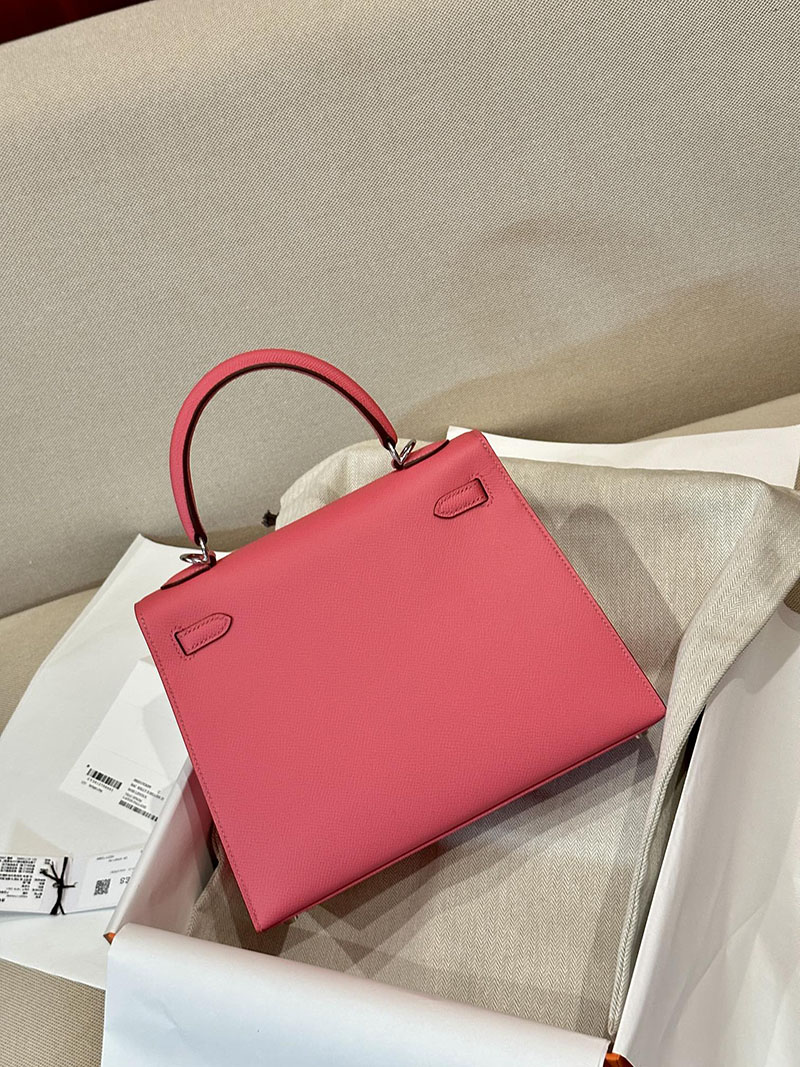 エルメス HERMES ケリー25 外縫い ローズアザレ ヴォーエプソン シルバー金具 2412866 エルメスケリー風バッグ - 画像 (6)