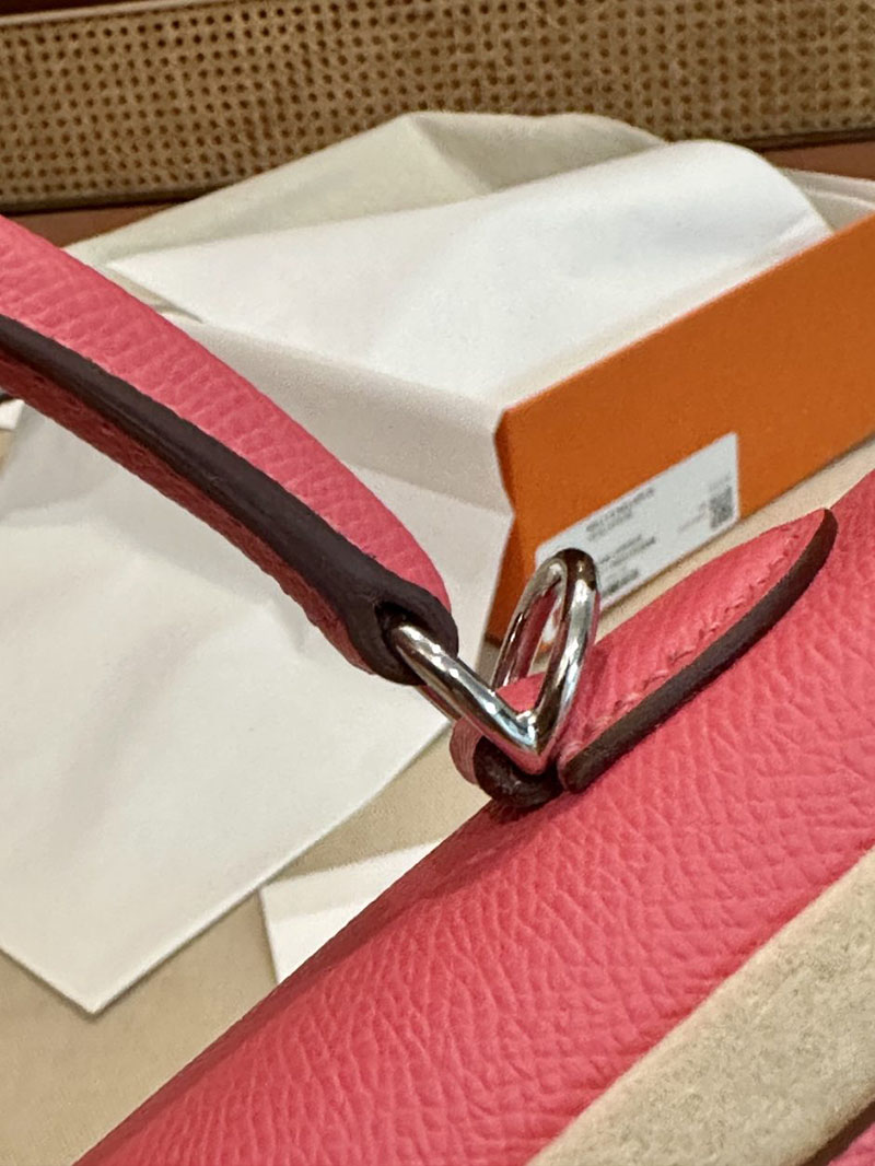 エルメス HERMES ケリー25 外縫い ローズアザレ ヴォーエプソン シルバー金具 2412866 エルメスケリー風バッグ - 画像 (13)