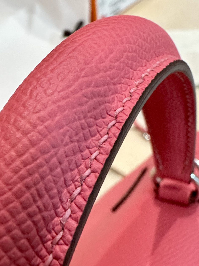 エルメス HERMES ケリー25 外縫い ローズアザレ ヴォーエプソン シルバー金具 2412866 エルメスケリー風バッグ - 画像 (10)