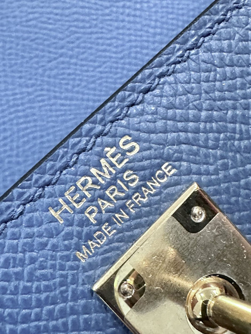 エルメス HERMES ケリー25 外縫い ブルーアガット ヴォーエプソン ゴールド金具 2412868 エルメスケリー風バッグ - 画像 (8)