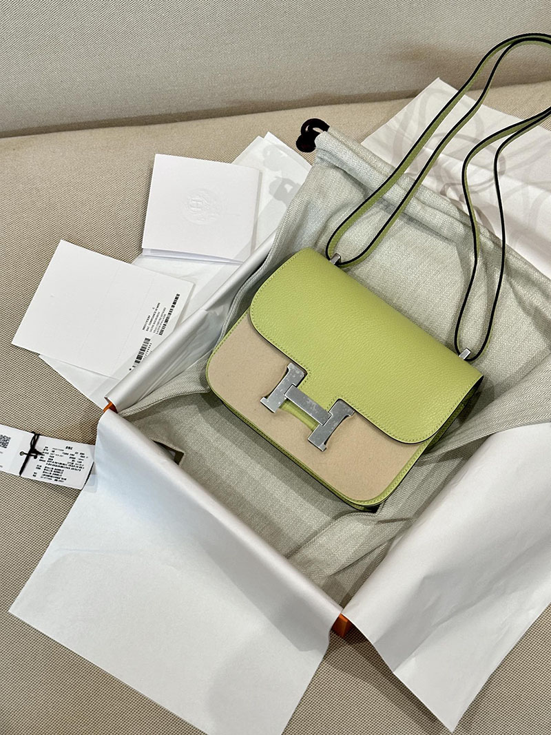 エルメス HERMES コンスタンス3 ミニ ジョーヌブルジョン シェブルミゾル シルバー金具 2412869 旅行 ショルダーバッグ レディース 軽い - 画像 (2)
