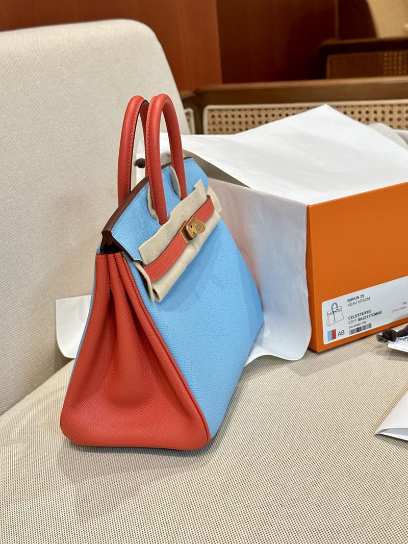 エルメス HERMES バーキン25 パーソナル セレステ/フュー ヴォーエプソン ゴールド金具 2412876 バーキン 定価 2024 - 画像 (5)