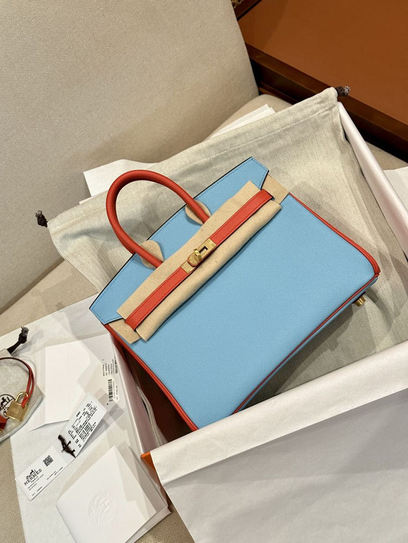 エルメス HERMES バーキン25 パーソナル セレステ/フュー ヴォーエプソン ゴールド金具 2412876 バーキン 定価 2024 - 画像 (4)