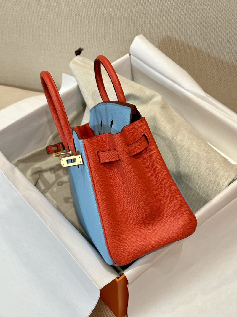 エルメス HERMES バーキン25 パーソナル セレステ/フュー ヴォーエプソン ゴールド金具 2412876 バーキン 定価 2024 - 画像 (2)