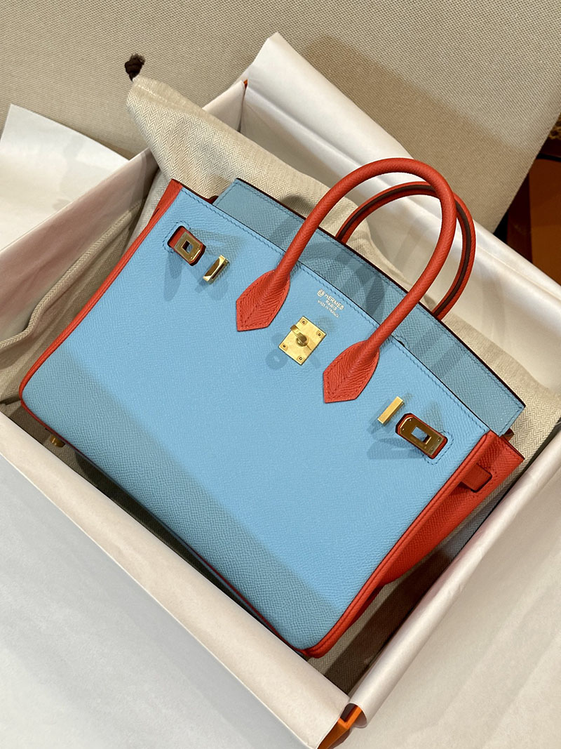 エルメス HERMES バーキン25 パーソナル セレステ/フュー ヴォーエプソン ゴールド金具 2412876 バーキン 定価 2024 - 画像 (13)
