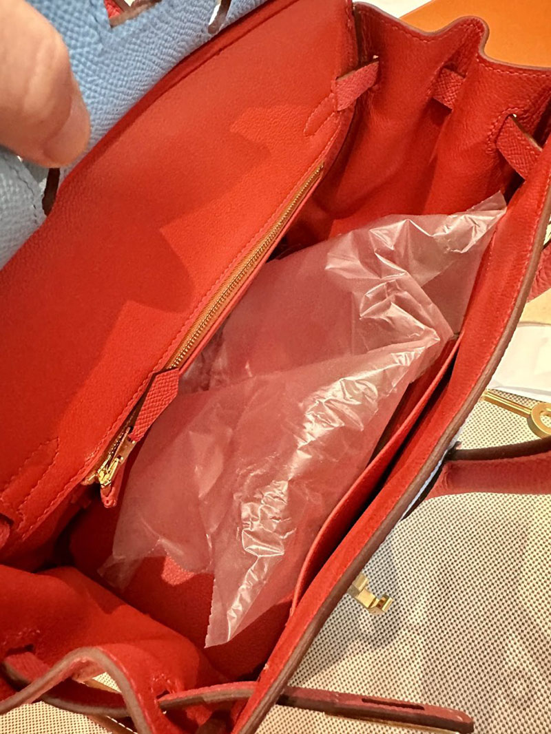 エルメス HERMES バーキン25 パーソナル セレステ/フュー ヴォーエプソン ゴールド金具 2412876 バーキン 定価 2024 - 画像 (8)