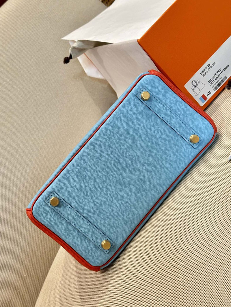 エルメス HERMES バーキン25 パーソナル セレステ/フュー ヴォーエプソン ゴールド金具 2412876 バーキン 定価 2024 - 画像 (7)