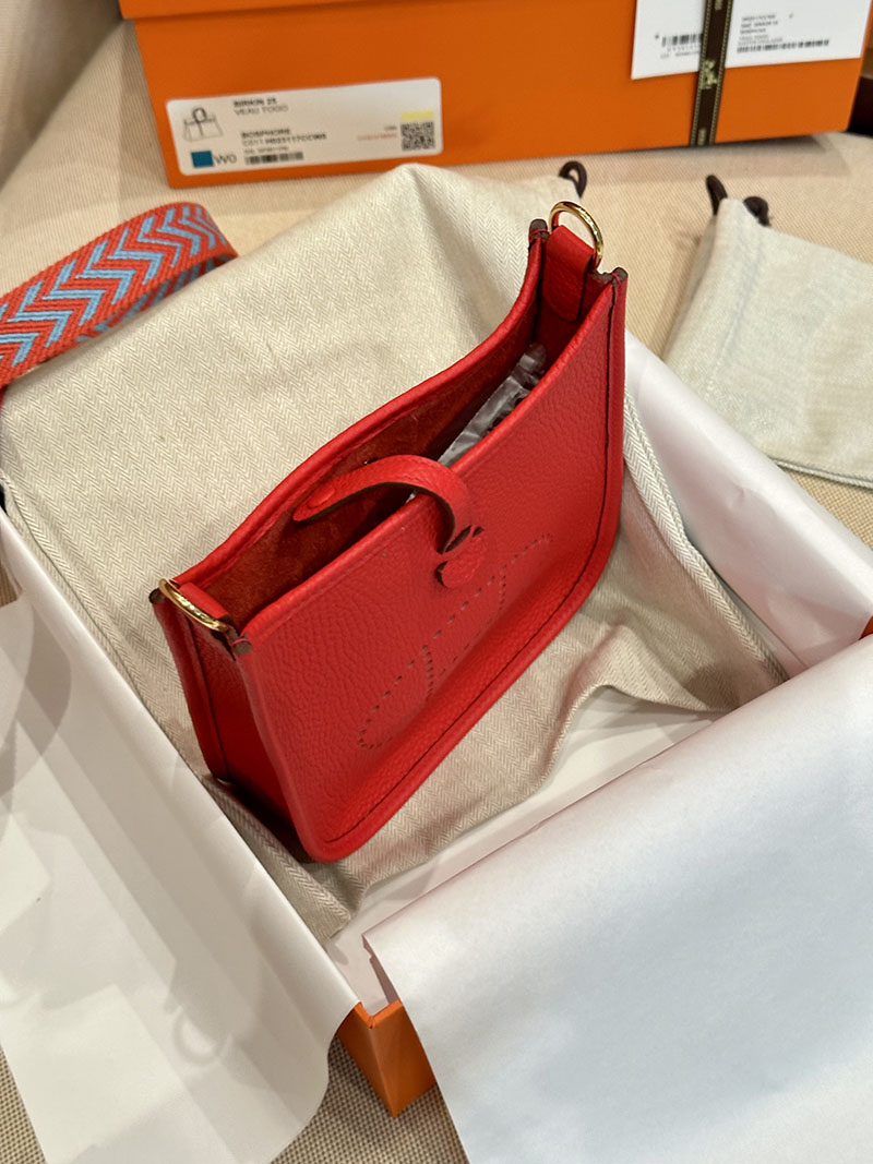 エルメス HERMES エヴリン 16 TPM ルージュカザック トリヨンクレマンス ゴールド金具 2412878 エヴリン tpm ストラップ - 画像 (7)