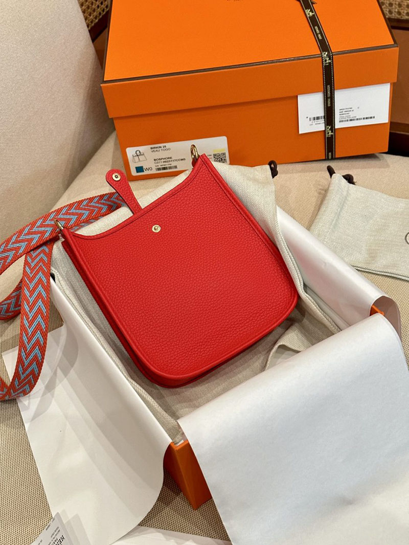 エルメス HERMES エヴリン 16 TPM ルージュカザック トリヨンクレマンス ゴールド金具 2412878 エヴリン tpm ストラップ - 画像 (3)