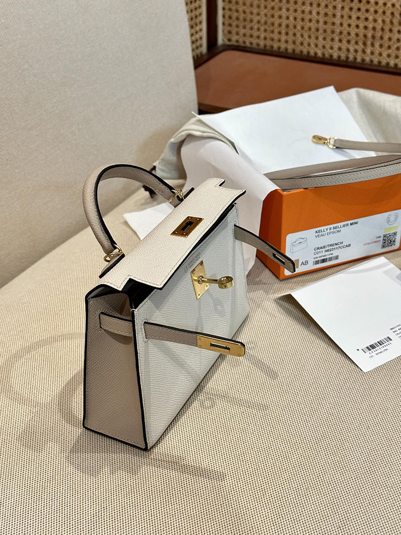 エルメス ケリーミニ2 パーソナル クレ/トレンチ ヴォーエプソン ゴールド金具 2412879 ミニケリー 定価 - 画像 (9)