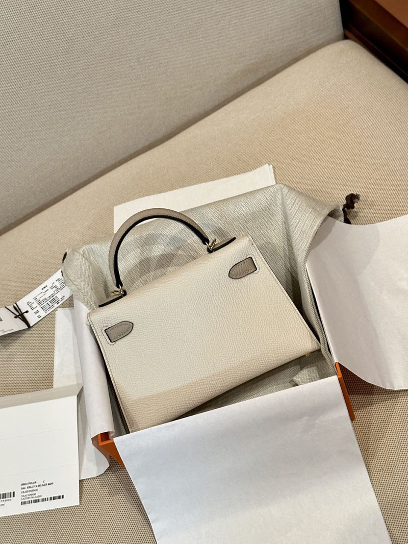 エルメス ケリーミニ2 パーソナル クレ/トレンチ ヴォーエプソン ゴールド金具 2412879 ミニケリー 定価 - 画像 (7)