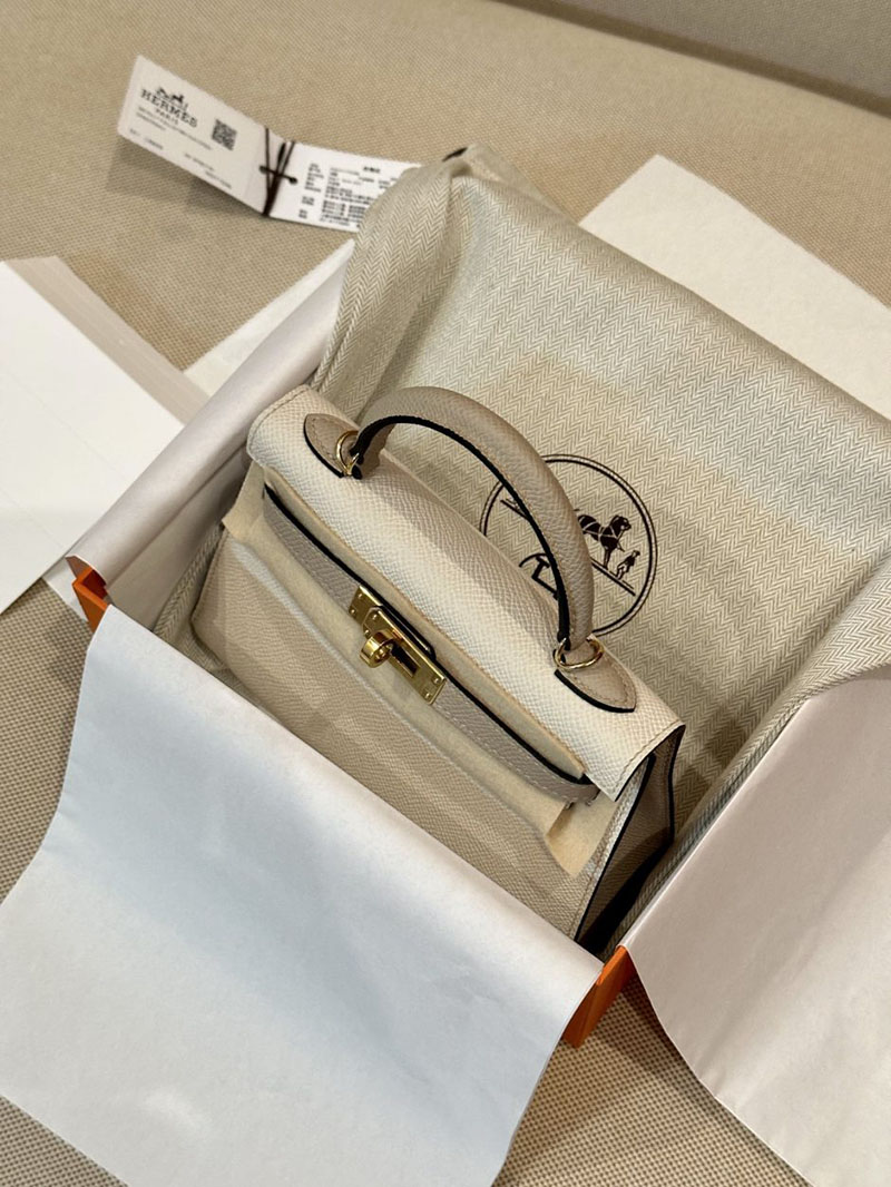 エルメス ケリーミニ2 パーソナル クレ/トレンチ ヴォーエプソン ゴールド金具 2412879 ミニケリー 定価 - 画像 (6)