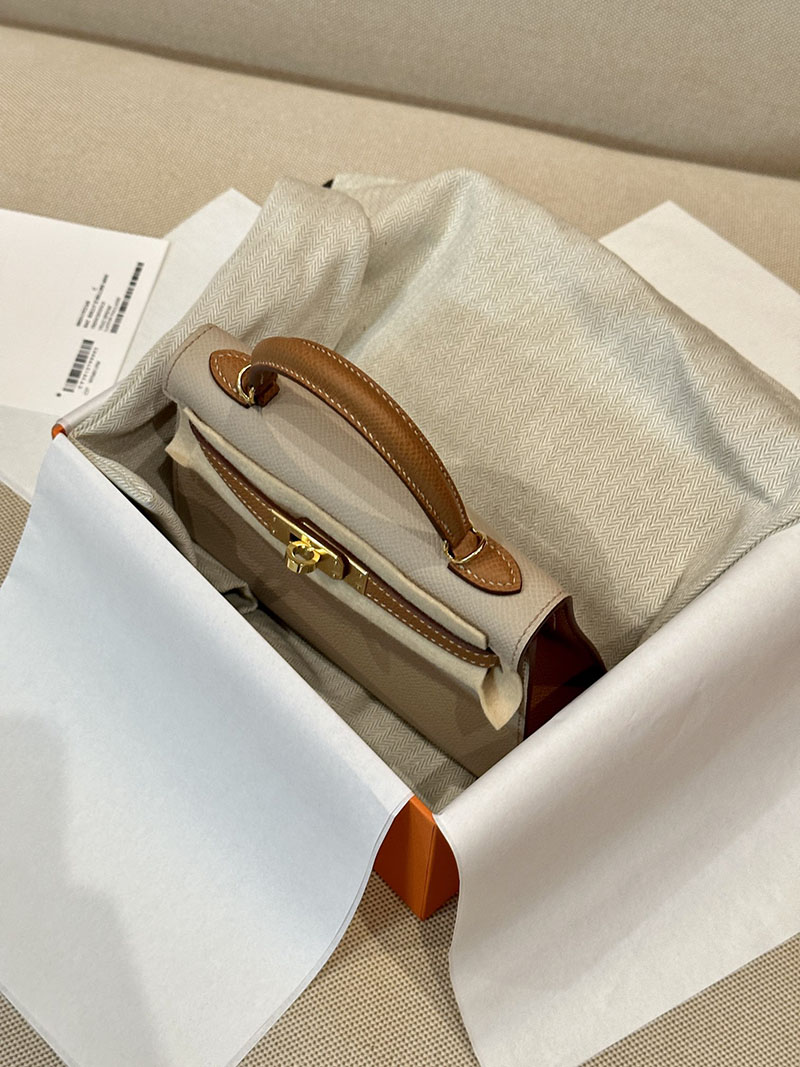 エルメス ケリーミニ2 パーソナル トレンチ/ゴールド ヴォーエプソン ゴールド金具 2412880 ミニケリー 定価 - 画像 (6)