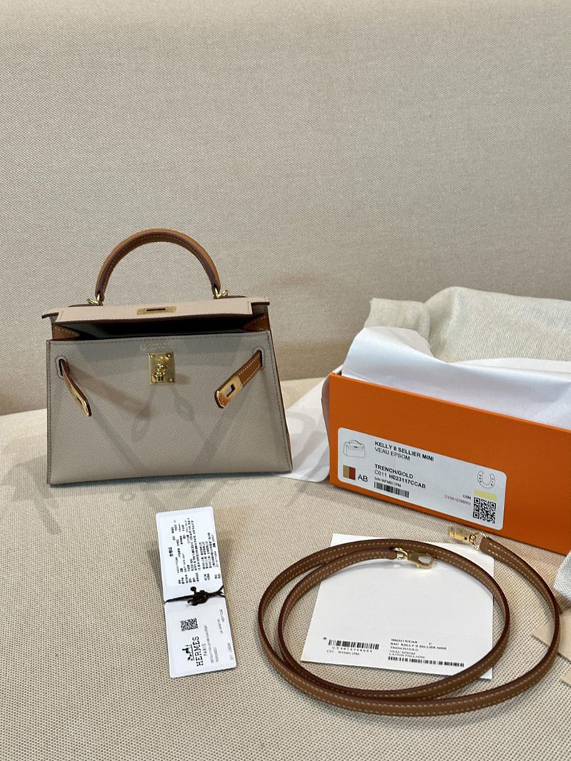 エルメス ケリーミニ2 パーソナル トレンチ/ゴールド ヴォーエプソン ゴールド金具 2412880 ミニケリー 定価 - 画像 (14)