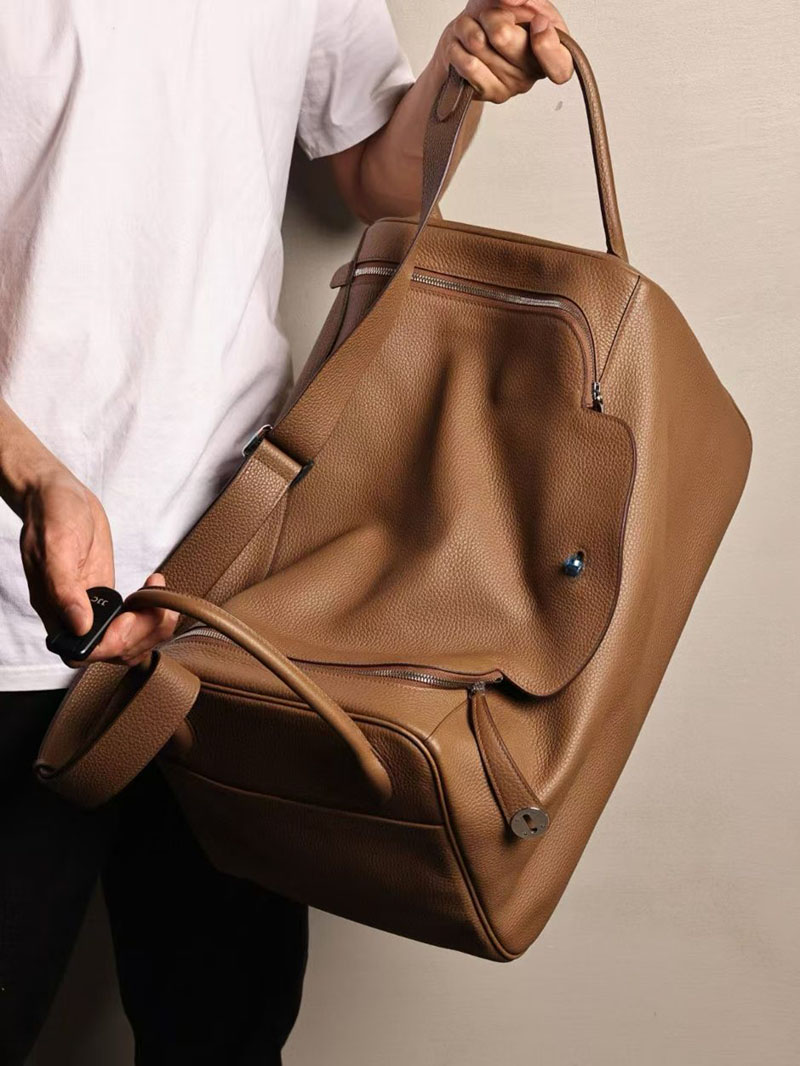 エルメスメンズバッグショルダー HERMES リンディ45 ベージュドゥワイマール トリヨンクレマンス シルバー金具 2412886 - 画像 (2)