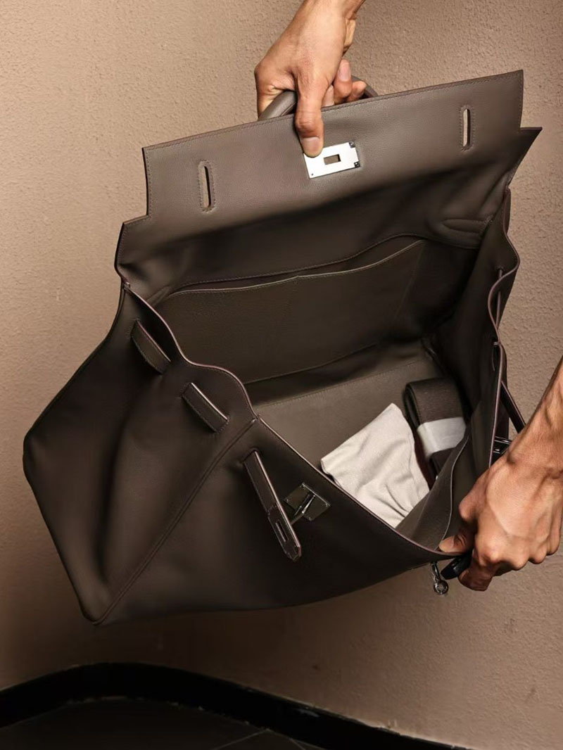 エルメス ケリー50 定価 HERMES ケリー50 メンズ 黒 ブラック スイフト シルバー金具 2412888 エルメス ケリー メンズ ショルダー - 画像 (5)