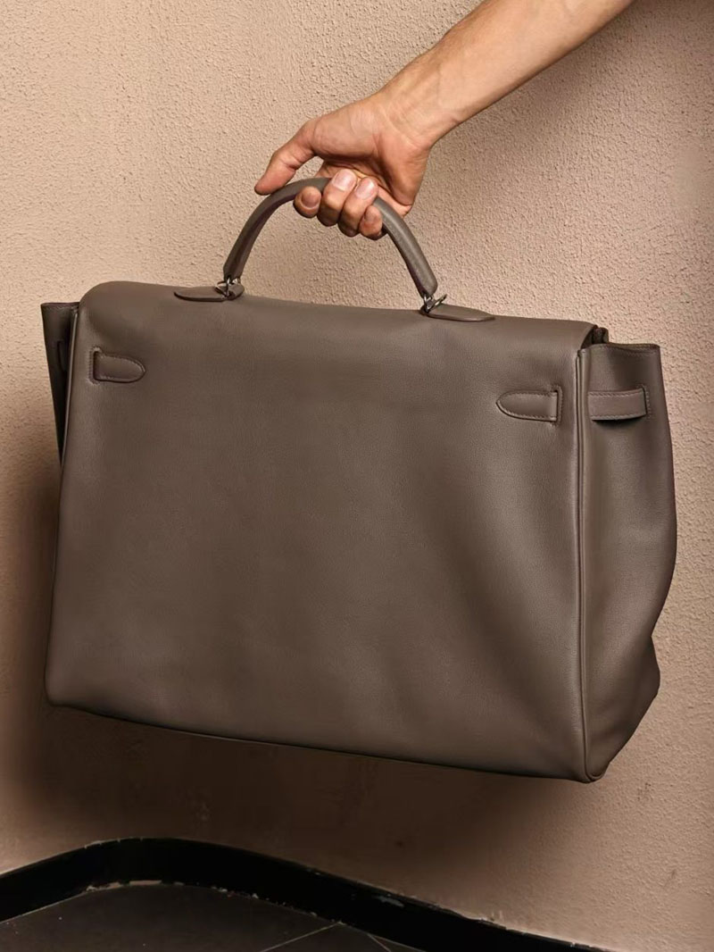 エルメス ケリー50 定価 HERMES ケリー50 メンズ 黒 ブラック スイフト シルバー金具 2412888 エルメス ケリー メンズ ショルダー - 画像 (4)