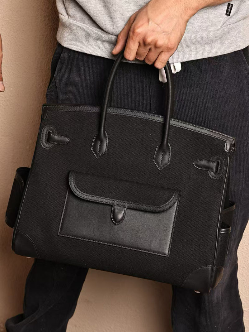 エルメス HERMES バーキン 35cm カーゴ 黒 ブラック トワルゴエラン×スイフト シルバー金具 2412891 バーキン カーゴ35 定価 - 画像 (8)