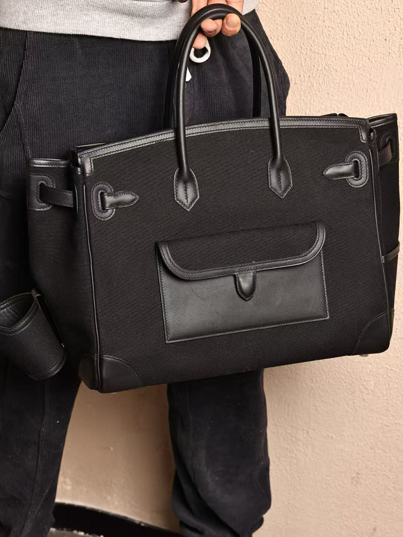 エルメス HERMES バーキン 35cm カーゴ 黒 ブラック トワルゴエラン×スイフト シルバー金具 2412891 バーキン カーゴ35 定価 - 画像 (6)