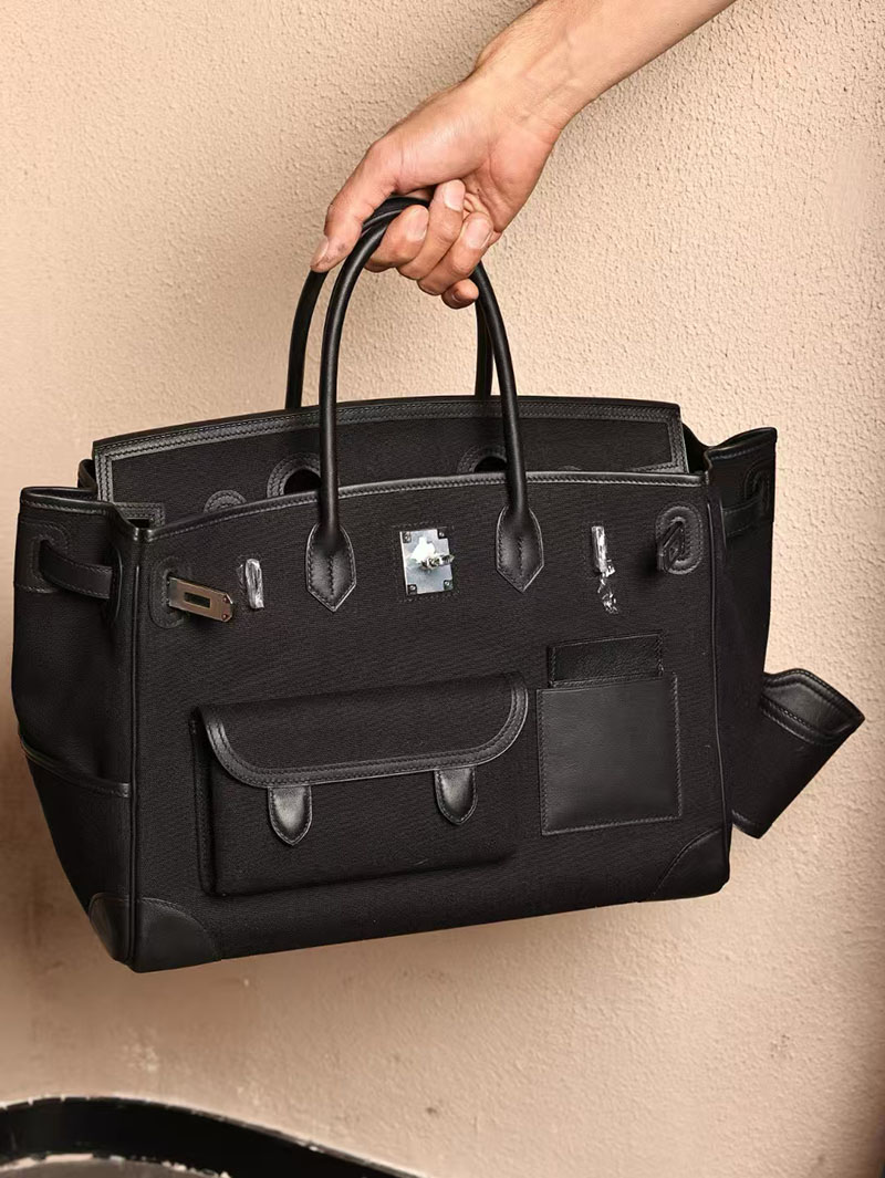 エルメス HERMES バーキン 35cm カーゴ 黒 ブラック トワルゴエラン×スイフト シルバー金具 2412891 バーキン カーゴ35 定価 - 画像 (2)