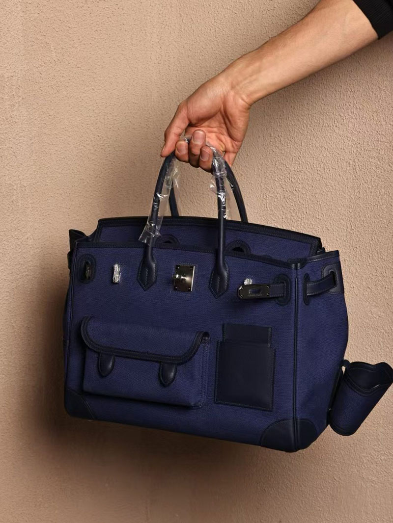 エルメス HERMES バーキン 35cm カーゴ ブルーニュイ トワルゴエラン×スイフト シルバー金具 2412892 バーキン カーゴ35 定価 - 画像 (3)