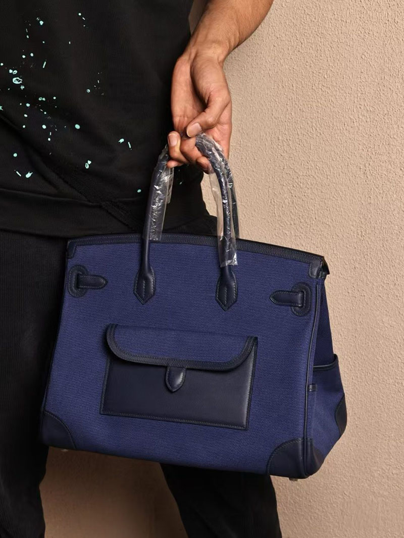 エルメス HERMES バーキン 35cm カーゴ ブルーニュイ トワルゴエラン×スイフト シルバー金具 2412892 バーキン カーゴ35 定価 - 画像 (2)