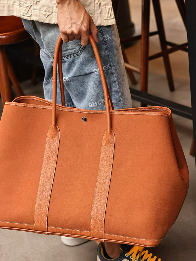 エルメス HERMES ガーデンパーティ 49 GM ゴールド ツイルアッシュ/ネゴンダ シルバー金具 2412898 エルメス トートバッグ メンズ - 画像 (9)