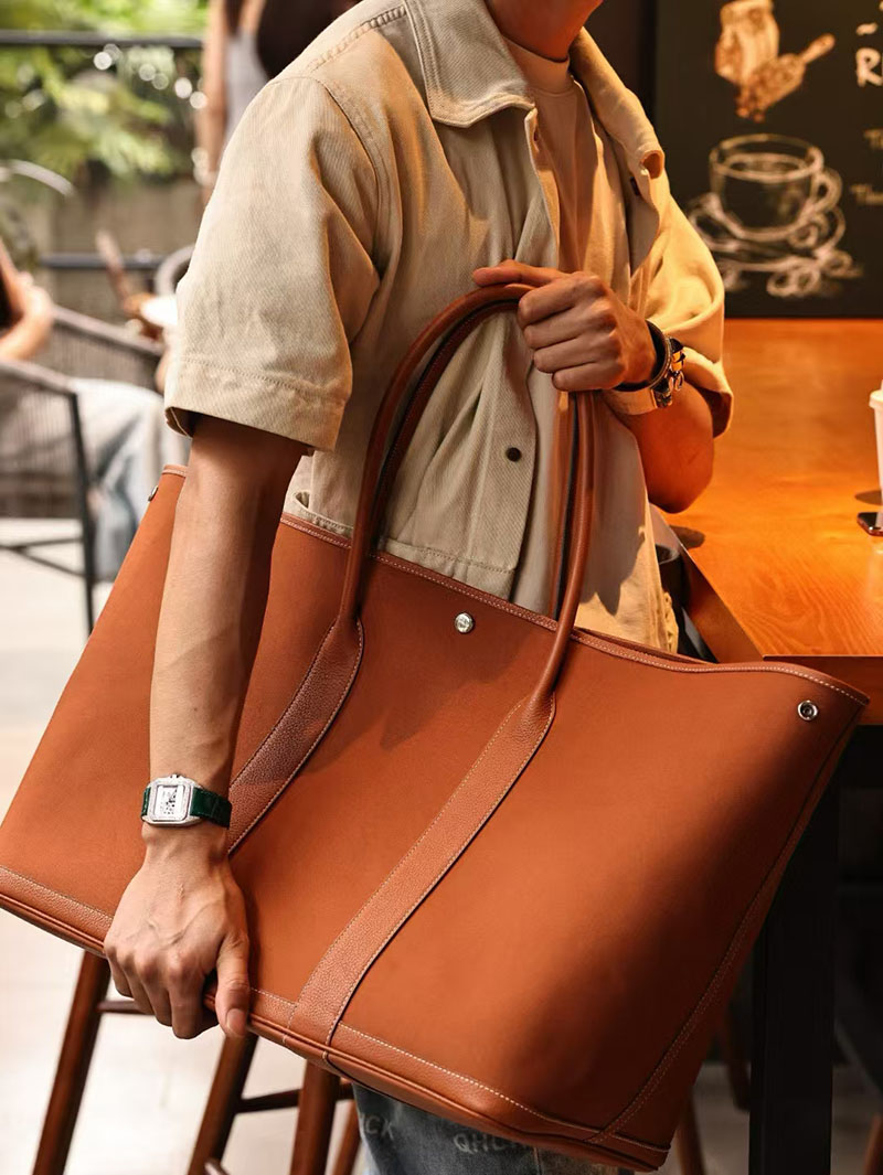 エルメス HERMES ガーデンパーティ 49 GM ゴールド ツイルアッシュ/ネゴンダ シルバー金具 2412898 エルメス トートバッグ メンズ - 画像 (8)