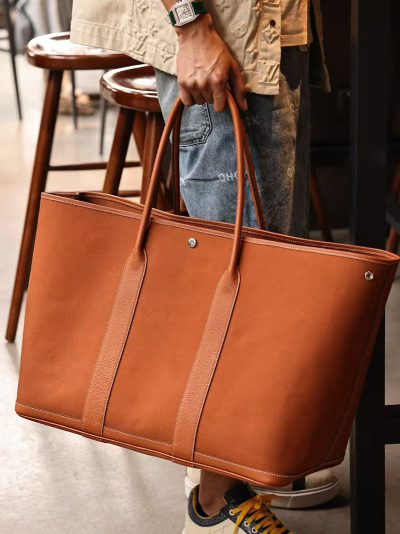 エルメス HERMES ガーデンパーティ 49 GM ゴールド ツイルアッシュ/ネゴンダ シルバー金具 2412898 エルメス トートバッグ メンズ - 画像 (7)