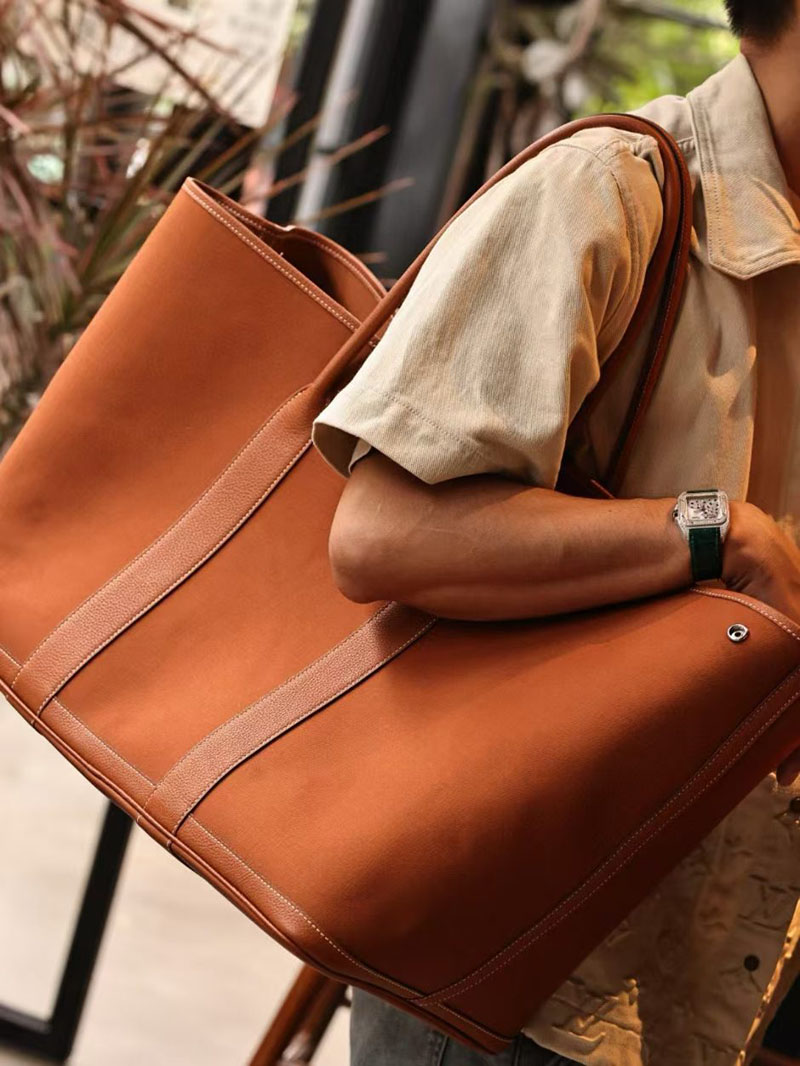 エルメス HERMES ガーデンパーティ 49 GM ゴールド ツイルアッシュ/ネゴンダ シルバー金具 2412898 エルメス トートバッグ メンズ - 画像 (6)