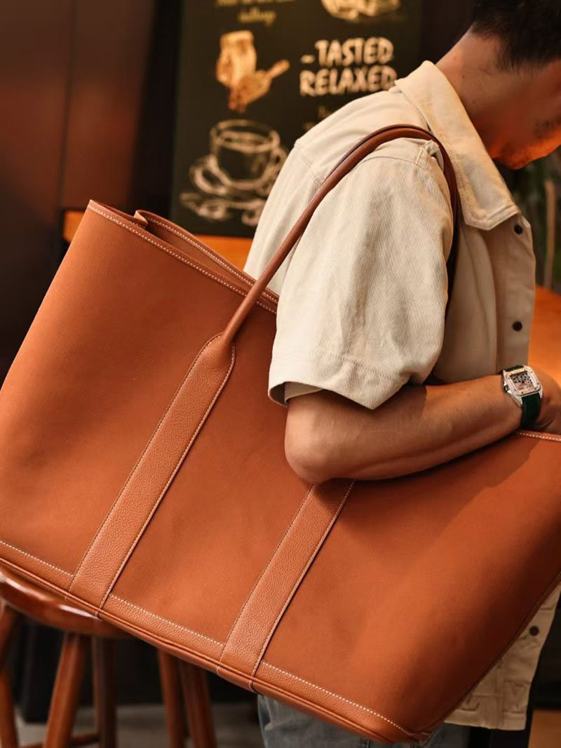 エルメス HERMES ガーデンパーティ 49 GM ゴールド ツイルアッシュ/ネゴンダ シルバー金具 2412898 エルメス トートバッグ メンズ - 画像 (4)
