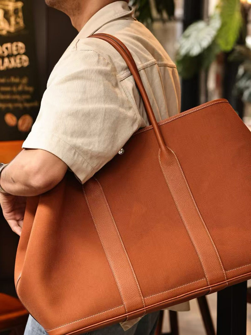 エルメス HERMES ガーデンパーティ 49 GM ゴールド ツイルアッシュ/ネゴンダ シルバー金具 2412898 エルメス トートバッグ メンズ - 画像 (3)