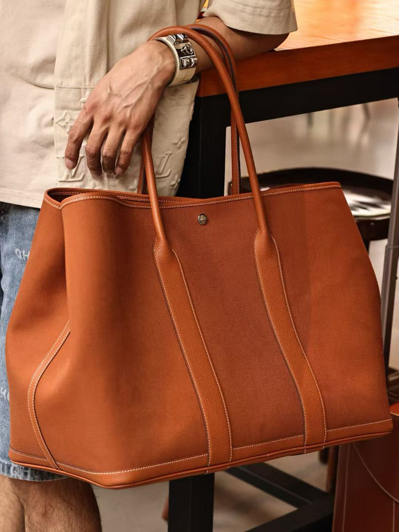 エルメス HERMES ガーデンパーティ 49 GM ゴールド ツイルアッシュ/ネゴンダ シルバー金具 2412898 エルメス トートバッグ メンズ - 画像 (2)