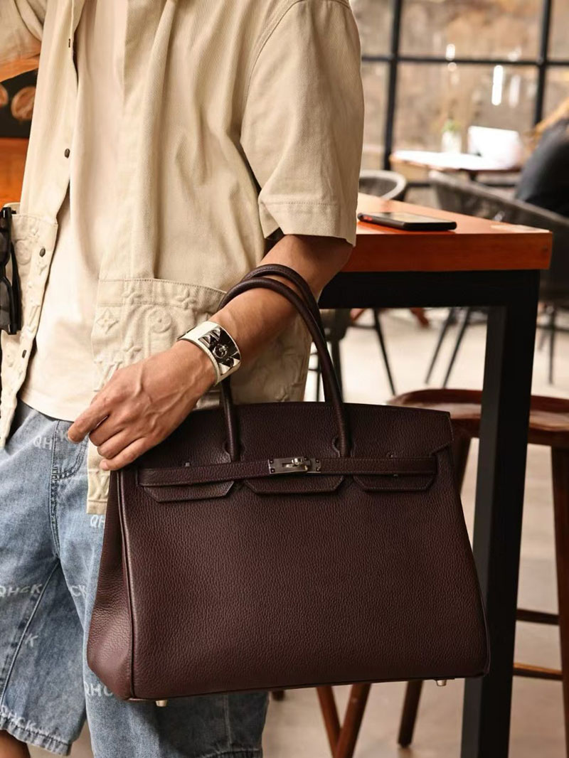 エルメス HERMES バーキン40 ルージュセリエ トリヨンクレマンス シルバー金具 2412899 バーキン 男が持つ - 画像 (7)