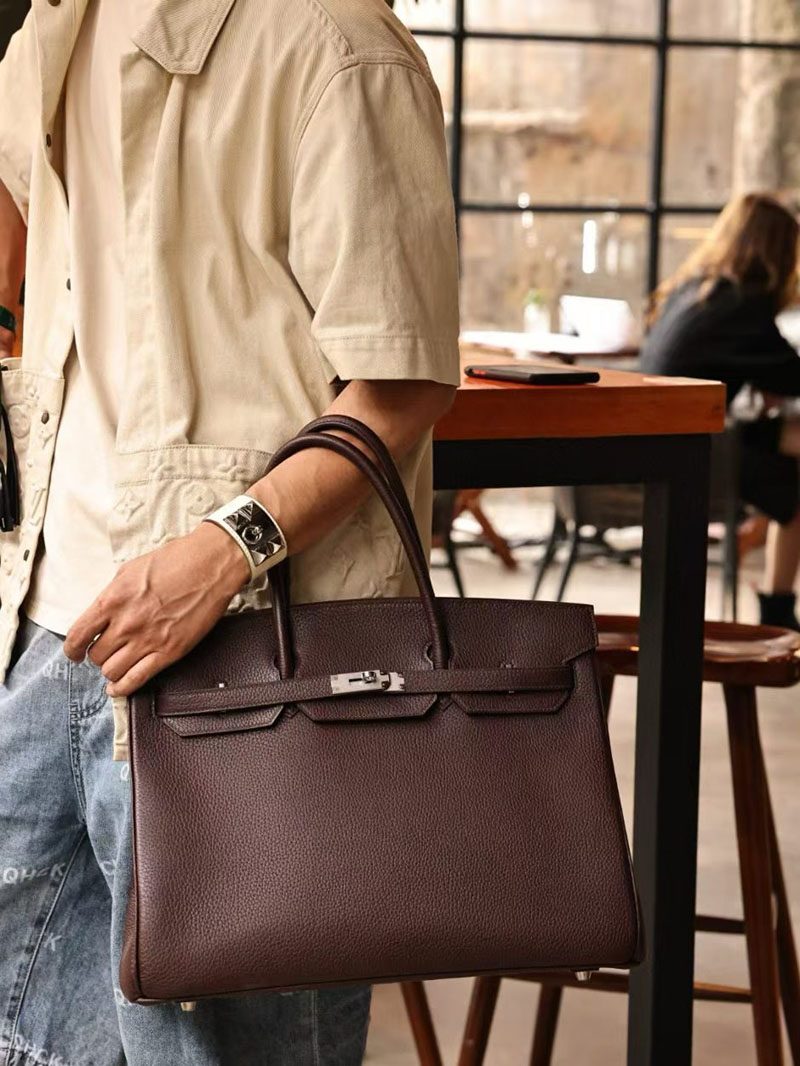 エルメス HERMES バーキン40 ルージュセリエ トリヨンクレマンス シルバー金具 2412899 バーキン 男が持つ - 画像 (6)