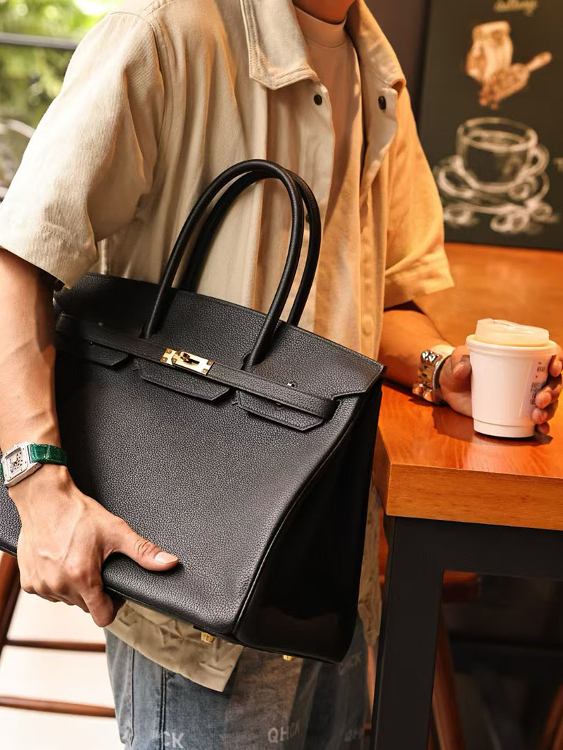 エルメス HERMES バーキン40 黒 ブラック トゴ シルバー金具 2412900 バーキン 男が持つ - 画像 (9)