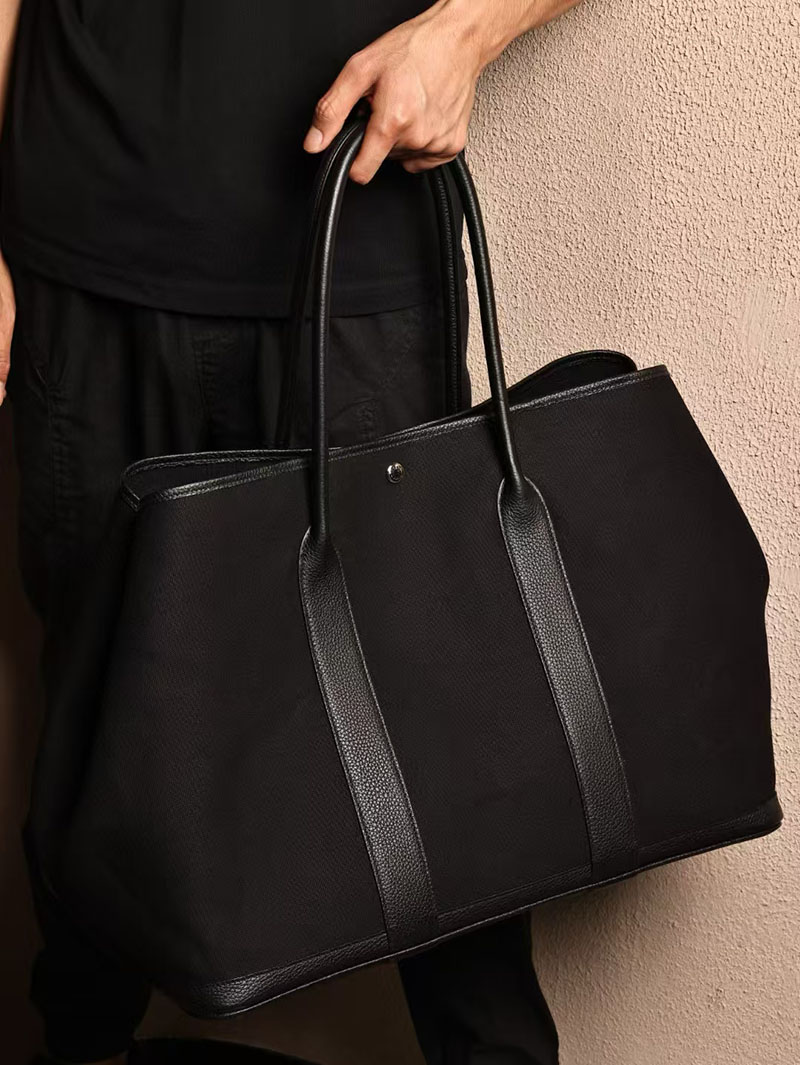 エルメス HERMES ガーデンパーティ 49 GM 黒 ブラック ツイルアッシュ/ネゴンダ シルバー金具 2412904 エルメス トートバッグ メンズ - 画像 (8)
