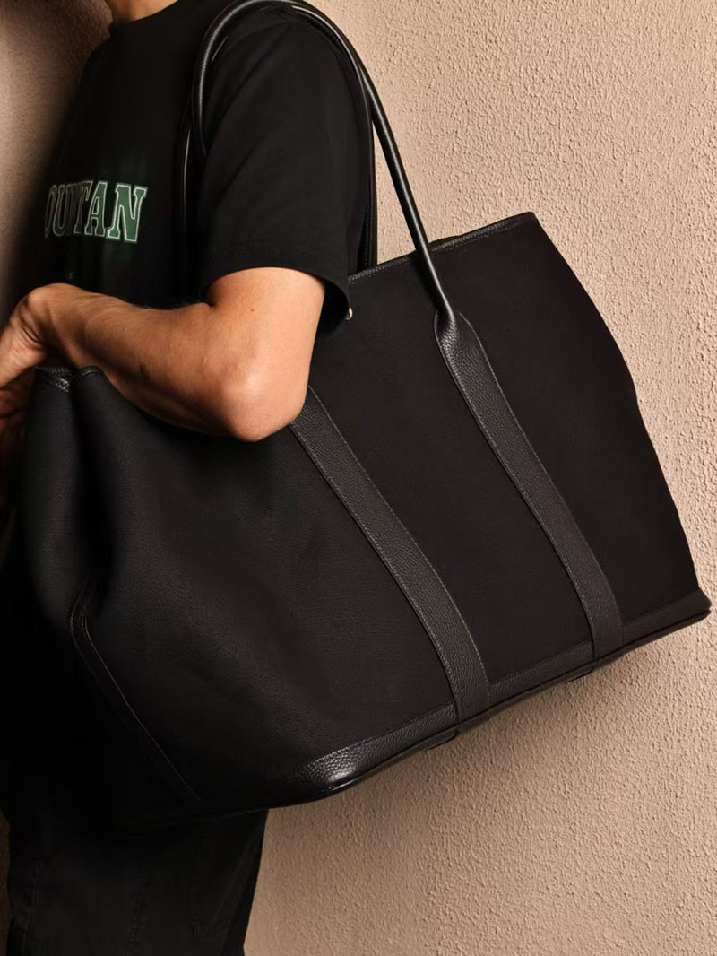 エルメス HERMES ガーデンパーティ 49 GM 黒 ブラック ツイルアッシュ/ネゴンダ シルバー金具 2412904 エルメス トートバッグ メンズ - 画像 (6)