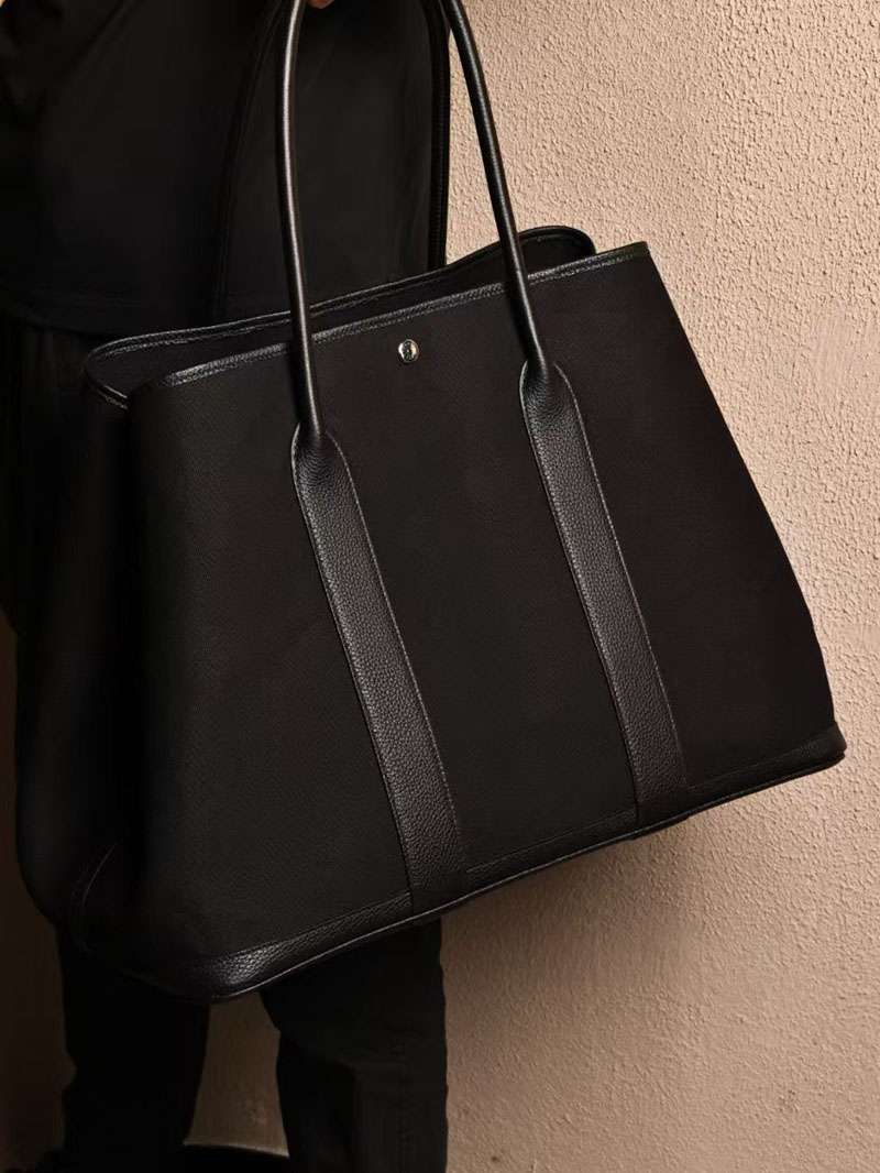 エルメス HERMES ガーデンパーティ 49 GM 黒 ブラック ツイルアッシュ/ネゴンダ シルバー金具 2412904 エルメス トートバッグ メンズ - 画像 (5)