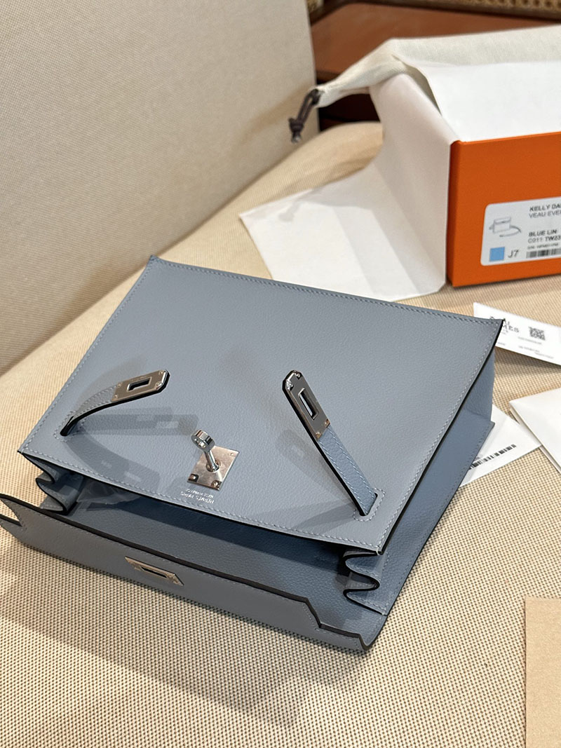エルメスケリーリュック HERMES エルメス ケリーダンス2 ブルーラン エバーカラー シルバー金具 2412910 - 画像 (2)