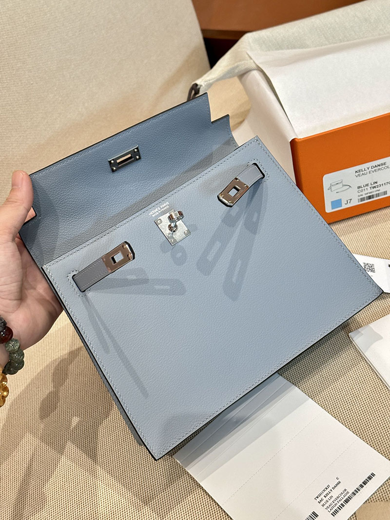 エルメスケリーリュック HERMES エルメス ケリーダンス2 ブルーラン エバーカラー シルバー金具 2412910 - 画像 (6)