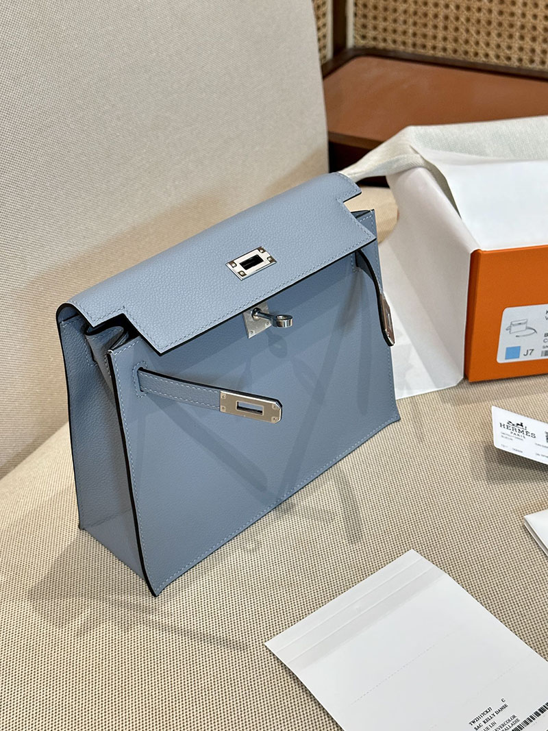 エルメスケリーリュック HERMES エルメス ケリーダンス2 ブルーラン エバーカラー シルバー金具 2412910 - 画像 (4)