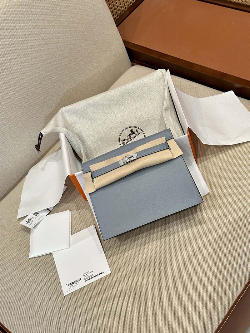エルメスケリーリュック HERMES エルメス ケリーダンス2 ブルーラン エバーカラー シルバー金具 2412910 - 画像 (3)