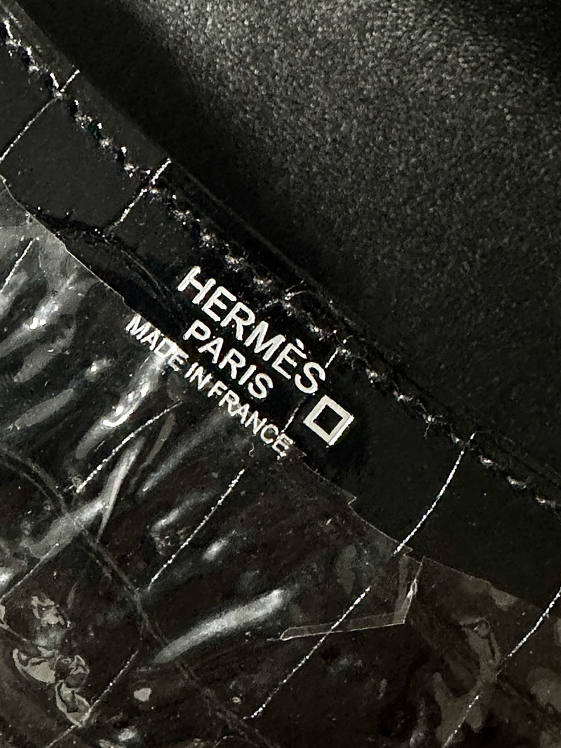 エルメス コンスタンス1 24MM 黒 ブラック クロコダイル アリゲーターマット シルバー金具 2412911 クロコダイルバッグ 本物 レディース - 画像 (13)