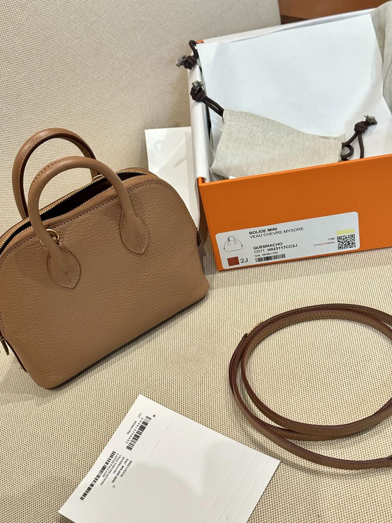 エルメス HERMES ボリード1923 20 ミニ ケブラコ シェブルミゾル ゴールド金具 2412916 ボリード風バッグ - 画像 (10)