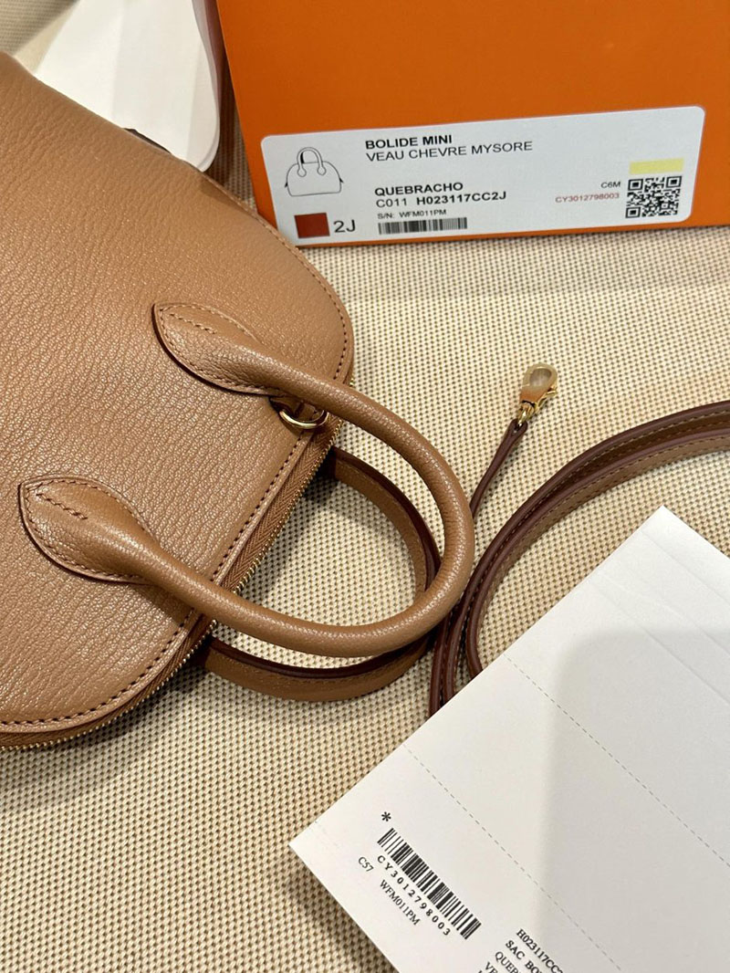 エルメス HERMES ボリード1923 20 ミニ ケブラコ シェブルミゾル ゴールド金具 2412916 ボリード風バッグ - 画像 (8)